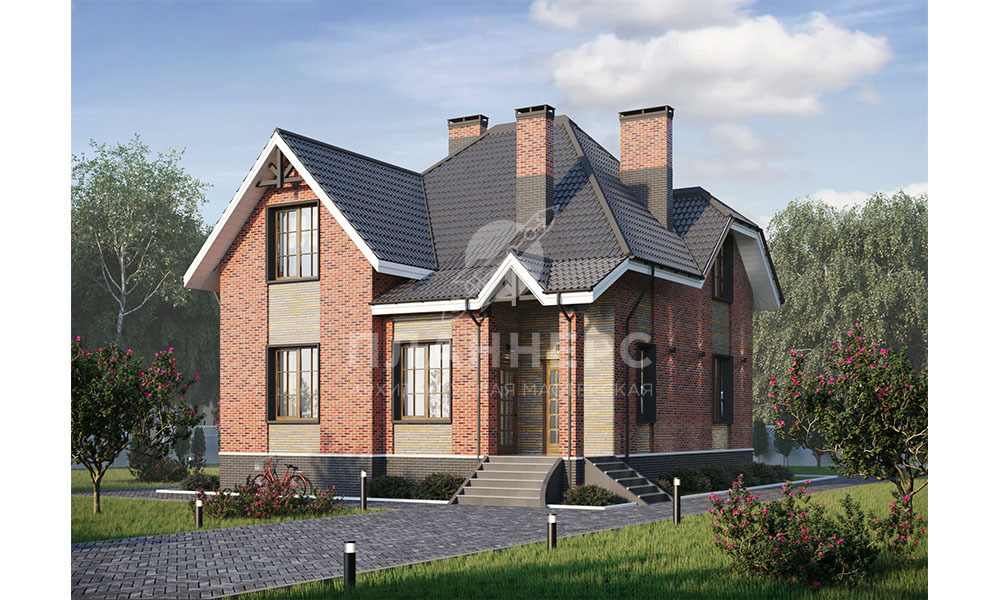 Проект дома с мансардой и красивой ломаной крышей - 033-164-1М