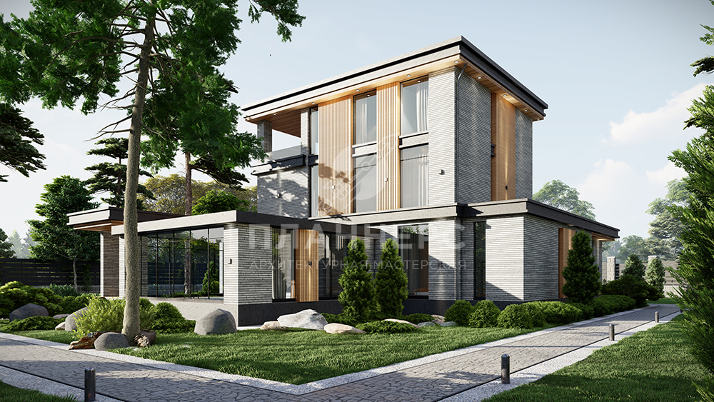 Проект современного трехэтажного дома с бассейном и гаражом - 255-451-3Г
