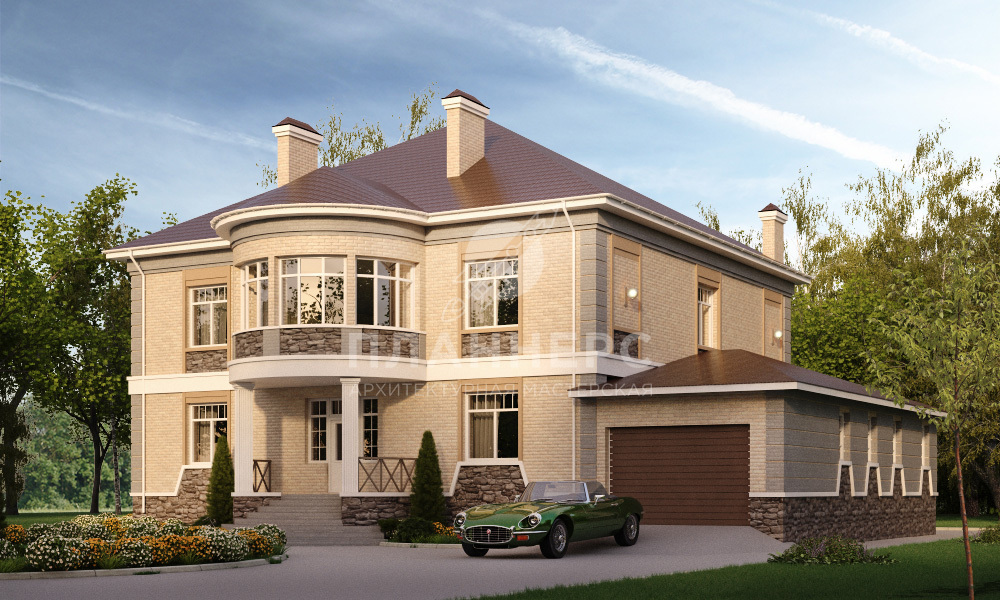 Дом в классическом стиле с колоннами, террасой, балконом - 006-427-2ПГ