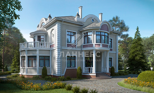 Проект роскошного загородного дома в трех уровнях в стиле модерн - 099-523-2М
