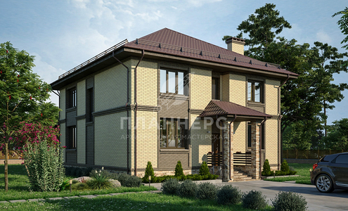Проект двухэтажного классического дома с террасой - 015-200-2