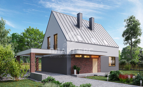Проект дома в стиле барнхаус с элементами хай-тек - 067-152-1МГ
