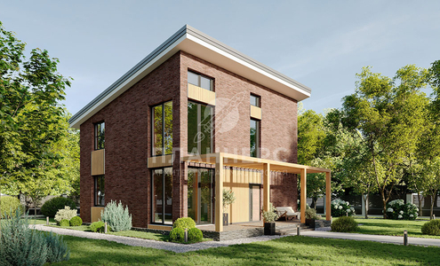 Проект компактного двухэтажного дома с односкатной крышей - 206-158-2
